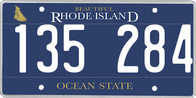 RI license plate 135284