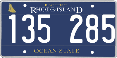 RI license plate 135285