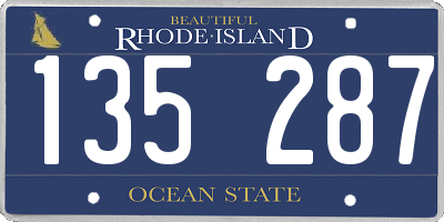 RI license plate 135287