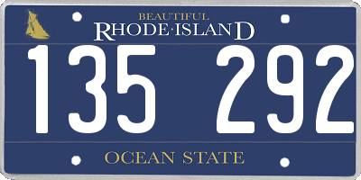 RI license plate 135292
