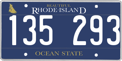 RI license plate 135293