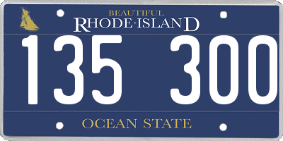 RI license plate 135300