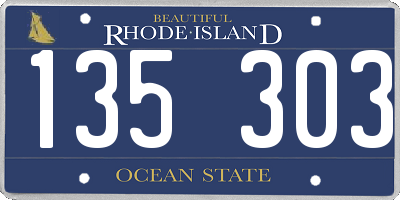 RI license plate 135303