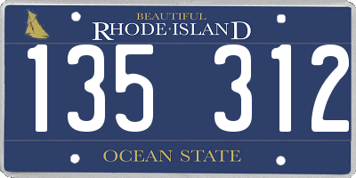 RI license plate 135312