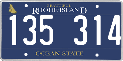 RI license plate 135314