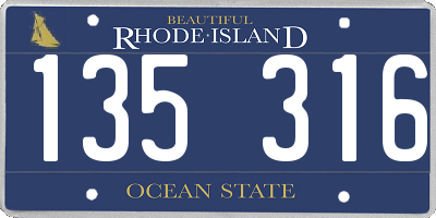 RI license plate 135316