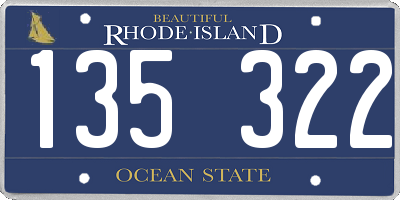 RI license plate 135322