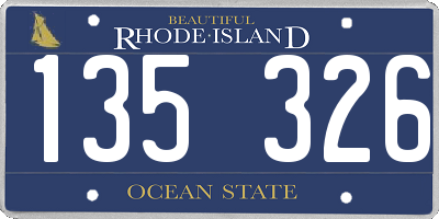 RI license plate 135326