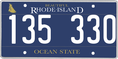RI license plate 135330