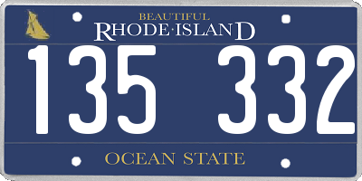 RI license plate 135332