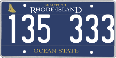 RI license plate 135333