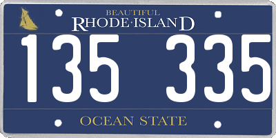 RI license plate 135335