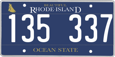 RI license plate 135337