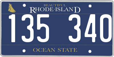 RI license plate 135340