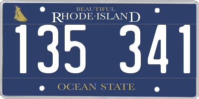 RI license plate 135341