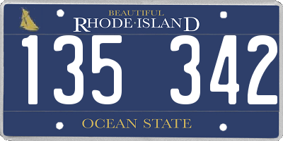 RI license plate 135342