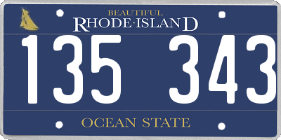 RI license plate 135343