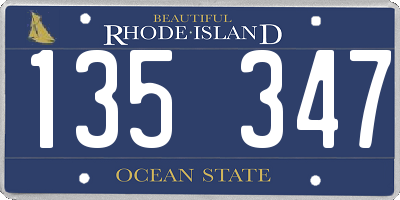 RI license plate 135347