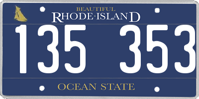 RI license plate 135353