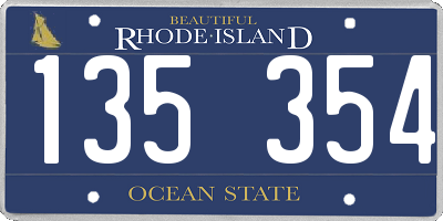 RI license plate 135354