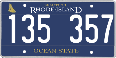 RI license plate 135357