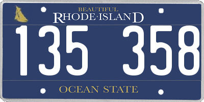 RI license plate 135358