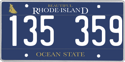 RI license plate 135359
