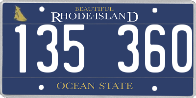 RI license plate 135360