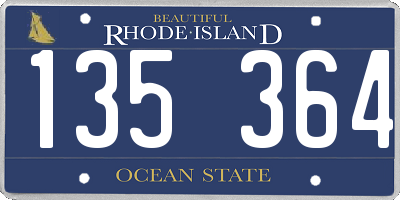 RI license plate 135364