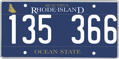RI license plate 135366