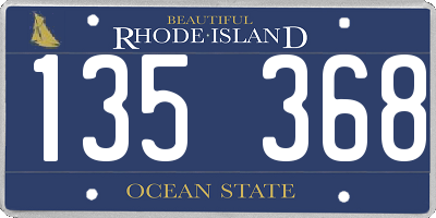 RI license plate 135368