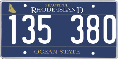 RI license plate 135380