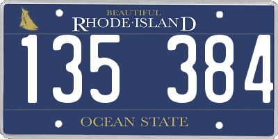 RI license plate 135384