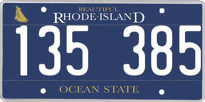 RI license plate 135385