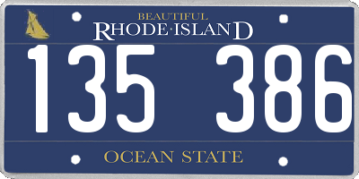 RI license plate 135386