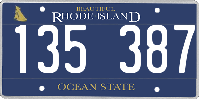 RI license plate 135387