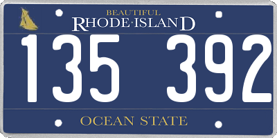 RI license plate 135392