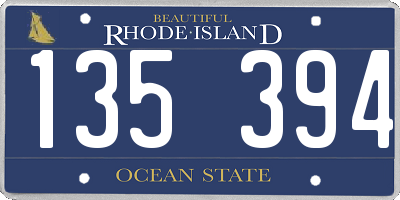 RI license plate 135394