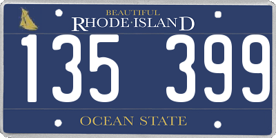 RI license plate 135399