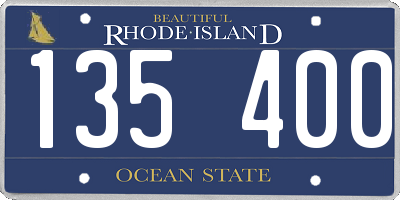 RI license plate 135400