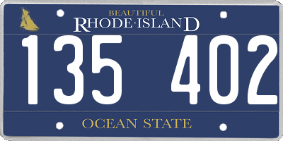 RI license plate 135402