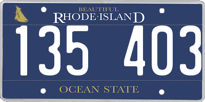RI license plate 135403
