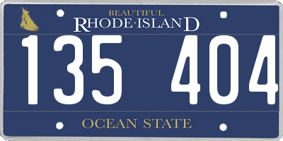 RI license plate 135404