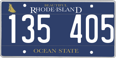 RI license plate 135405