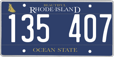 RI license plate 135407