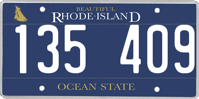 RI license plate 135409