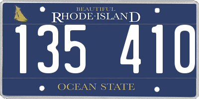 RI license plate 135410