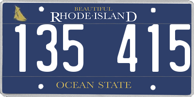 RI license plate 135415