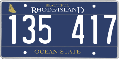 RI license plate 135417