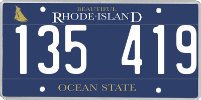 RI license plate 135419